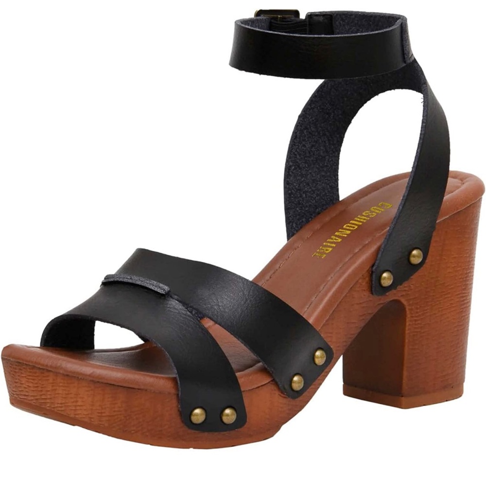 Size 11 M CUSHIONAIRE Women's Sandra Faux Wood Sandal +LiteSole Technology - Picture 4 of 4